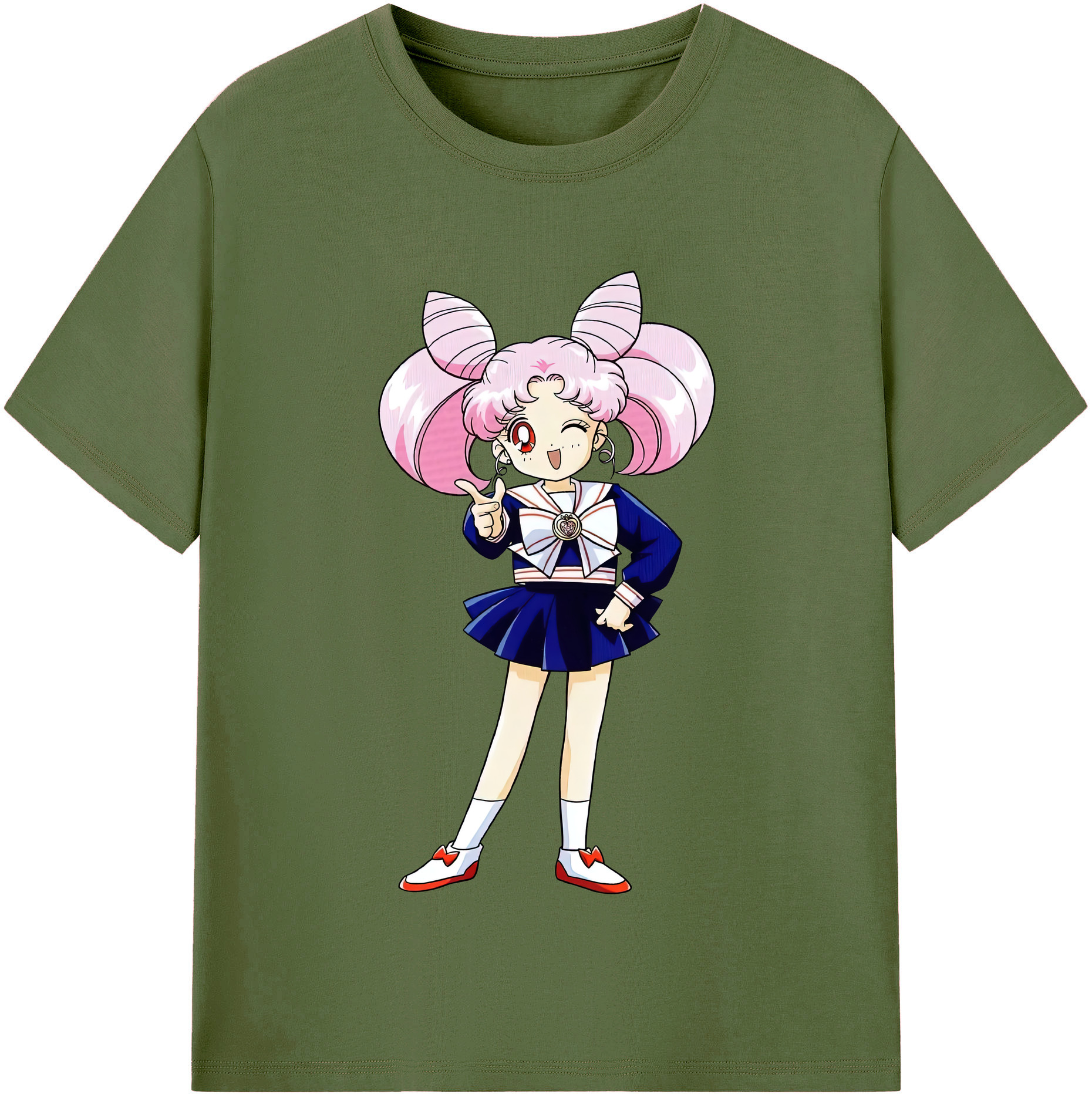 （画像用） 美少女戦士セーラームーン ちびうさ Sailor Moon Chibiusa Tsukino Usagi Small Lady Serenity 綿100％半袖Tシャツ（フロントプリント）